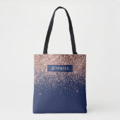 Tote Bag Monogramme Parties scintillant Blush Rose Rose Or  (Devant)