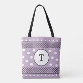 Tote Bag Monogramme Pastel Violet à pois (Dos)