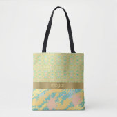 Tote Bag Monogramme Pastels Paint Splatter (Devant)