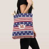 Tote Bag Monogramme patriotique de drapeau américain de (De près)