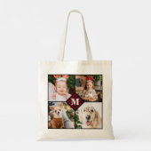Tote Bag Monogramme personnalisé 4 photo rouge bison plaqué (Dos)