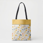 Tote Bag Monogramme personnalisé avec Motif d'arc Abstrait  (Devant)