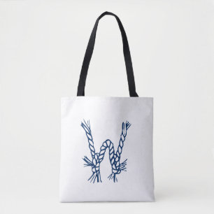 Tote Bag Monogramme personnalisé bleu blanc