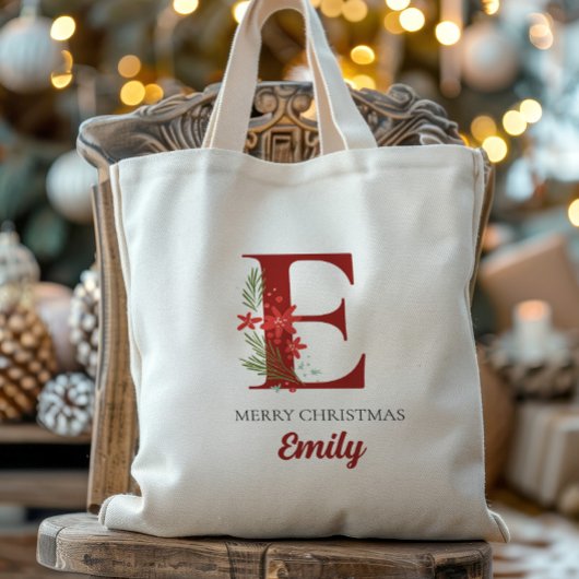 Tote Bag Monogramme personnalisé cadeau de Noël