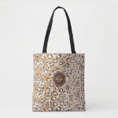 Tote Bag Monogramme personnalisé Cheetah Imprimer Motif ani (Devant)