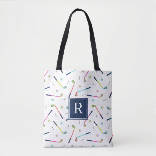 Tote Bag Monogramme personnalisé Cute Motif de golf Femmes