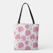 Tote Bag Monogramme personnalisé de fraises roses (Dos)
