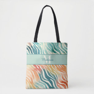 Tote Bag Monogramme personnalisé élégant multicolore discrè