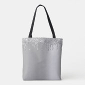 Tote Bag Monogramme personnalisé Glam Silver Parties scinti (Dos)