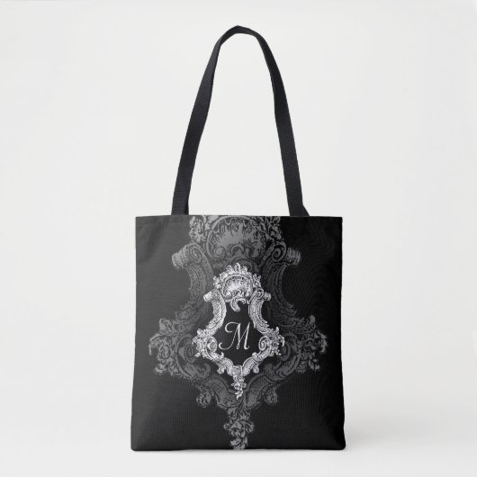 Tote Bag Monogramme personnalisé initial (Devant)