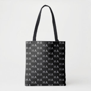 Tote Bag Monogramme personnalisé moderne sur fond noir et b