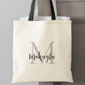 Tote Bag Monogramme personnalisé noir élégant