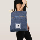 Tote Bag Monogramme personnalisé par style de denim de (De près)