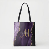 Tote Bag Monogramme personnalisé Parties scintillant or vio (Devant)