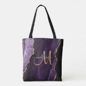 Tote Bag Monogramme personnalisé Parties scintillant or vio (Dos)