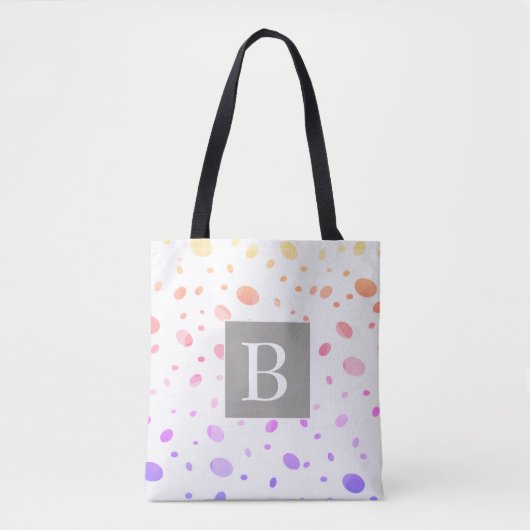 Tote Bag monogramme personnalisé poka point fourre-tout (Devant)