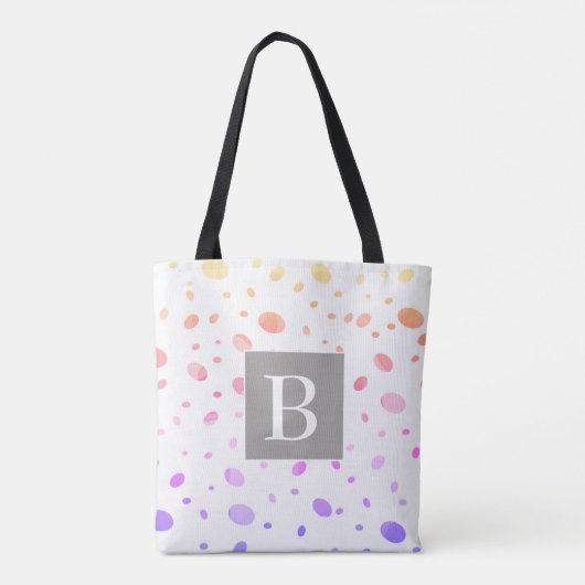 Tote Bag monogramme personnalisé poka point fourre-tout (Dos)