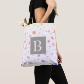 Tote Bag monogramme personnalisé poka point fourre-tout (De près)