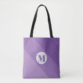 Tote Bag Monogramme personnalisé pourpre (Devant)