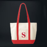 Tote Bag Monogramme personnalisé RED   FOURRE-TOUT NATURELL<br><div class="desc">Monogramme personnalisé ROUGE   FOURRE-TOUT NATURELLE. Créez votre propre sac sur mesure !</div>