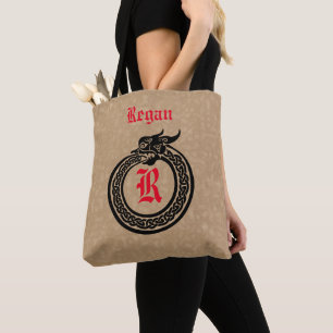 Tote Bag Monogramme personnalisé Style Celtique Ouroboros