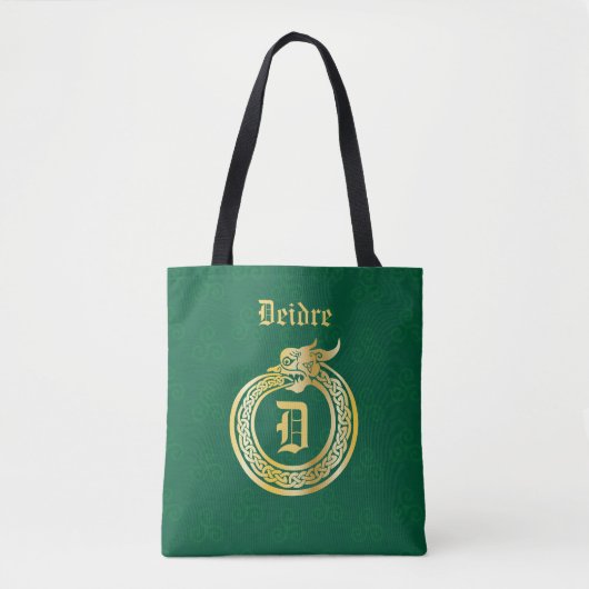 Tote Bag Monogramme Personnalisé Style Celtique Ouroboros d (Devant)