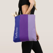 Tote Bag monogramme personnalisé, triple ton violet (De près)
