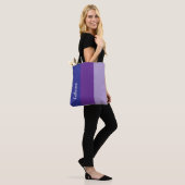 Tote Bag monogramme personnalisé, triple ton violet (Sur le modèle)
