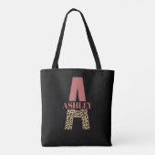 Tote Bag Monogramme personnalisé Un Empreinte de léopard ro (Dos)