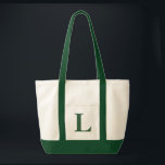 Tote Bag Monogramme personnalisé VERT-FONCÉ FOURRE-TOUT<br><div class="desc">Monogramme personnalisé VERT-FONCÉ FOURRE-TOUT NATUREL. La coutume créent votre propre sac !</div>