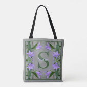 Tote Bag Monogramme personnalisé Vos initiales Nom Fleurs d (Dos)