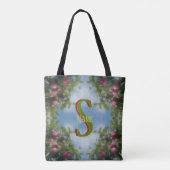 Tote Bag Monogramme personnalisé Votre initiale Nom Pommes (Dos)