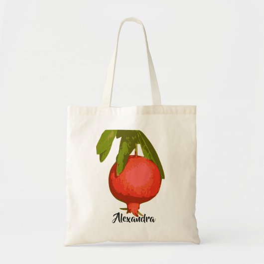 Tote Bag Monogramme Personnelle Chic Botanique Rouge grenad (Devant)