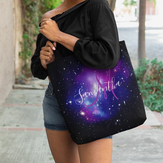 Tote Bag Monogramme Photo Céleste Espace Violet