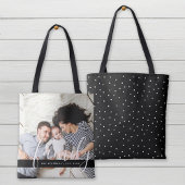 Tote Bag Monogramme photo familiale moderne et date de créa