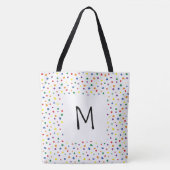 Tote Bag Monogramme Pois arc-en-ciel (Devant)