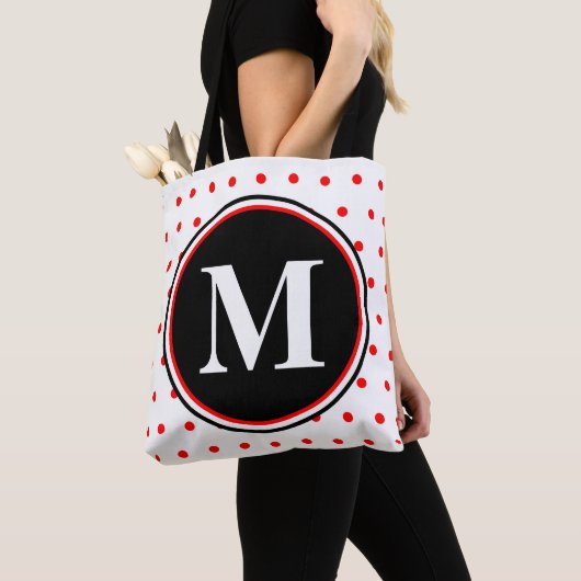 Tote Bag Monogramme Pois blancs (De près)