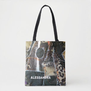 Tote Bag Monogramme poster de animal léopard grund en détre