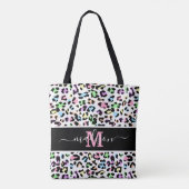 Tote Bag Monogramme poster de animal Leopard tendance (Dos)