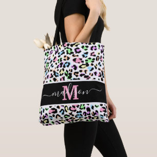 Tote Bag Monogramme poster de animal Leopard tendance