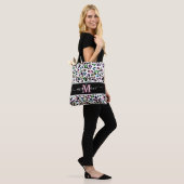 Tote Bag Monogramme poster de animal Leopard tendance (Sur le modèle)