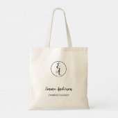 Tote Bag Monogramme Professionnel Moderne Minimaliste (Dos)