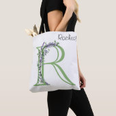 Tote Bag Monogramme R Lavender Eucalyptus (De près)