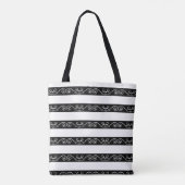 Tote Bag Monogramme rayé noir blanc (Dos)