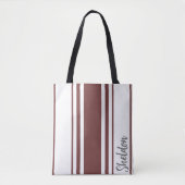 Tote Bag Monogramme Rayures Minimaliste Sheldon (Devant)