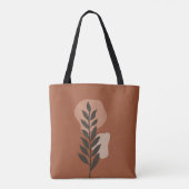 Tote Bag Monogramme rétro personnalisé avec Boho en terre c (Dos)