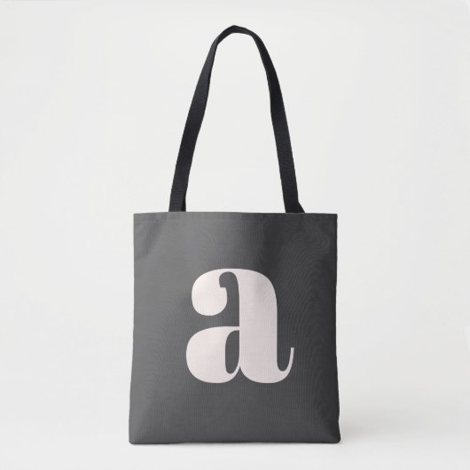 Tote Bag Monogramme rétro simple en noir et blanc (Devant)