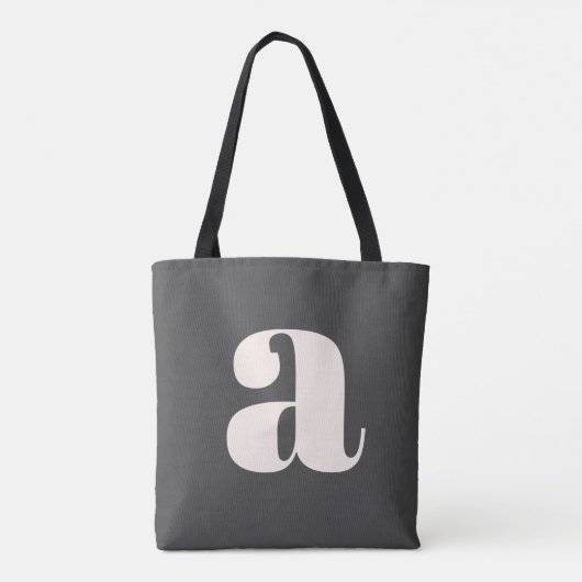 Tote Bag Monogramme rétro simple en noir et blanc (Dos)