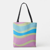 Tote Bag Monogramme rose Bleu Jaune Design moderne (Dos)