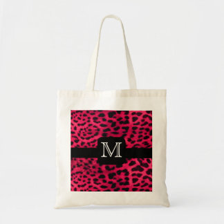 Tote Bag Monogramme rose de léopard
